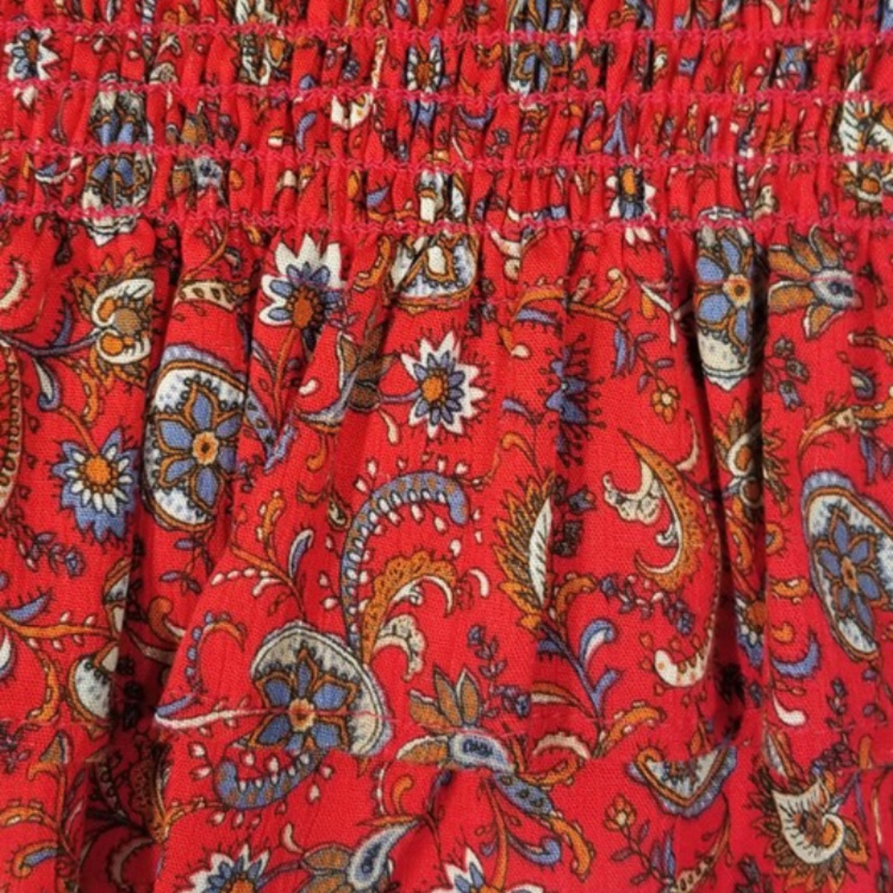 {host pick} ALICE floral red peplum smocked top - Picture 7 of 8